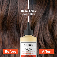 dpHUE Apple Cider Vinegar Hair Rinse Lite post-workout scene demonstrates quick refresh