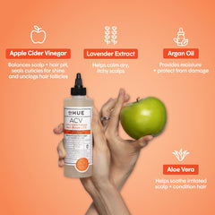 dpHUE Apple Cider Vinegar Hair Rinse Lite pump highlights convenient dispensing