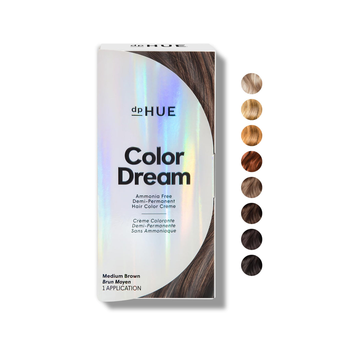 dpHUE Color Dream medium brown packaging shows ammonia-free at-home color