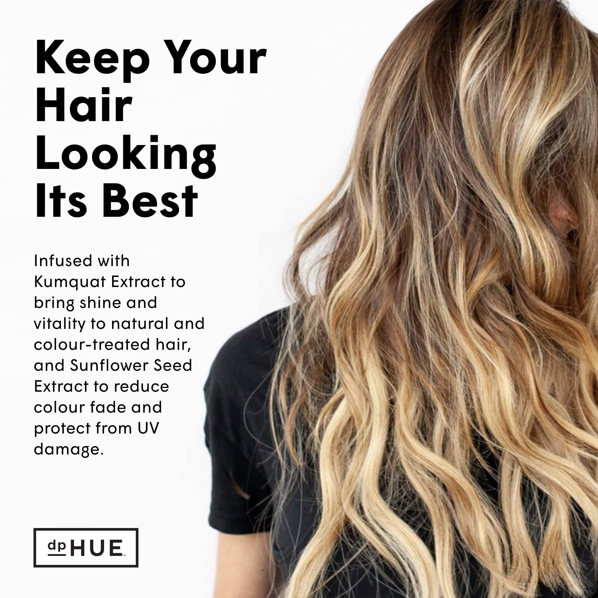 dpHUE Color Fresh Shampoo sunflower extract highlighted for UV color fade defense