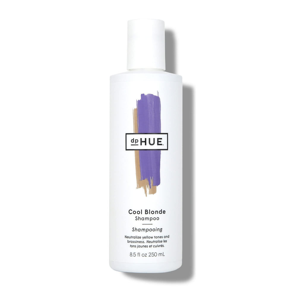 dpHUE Cool Blonde Shampoo bottle highlights sulfate-free, color-safe formula for cool-toned hair.