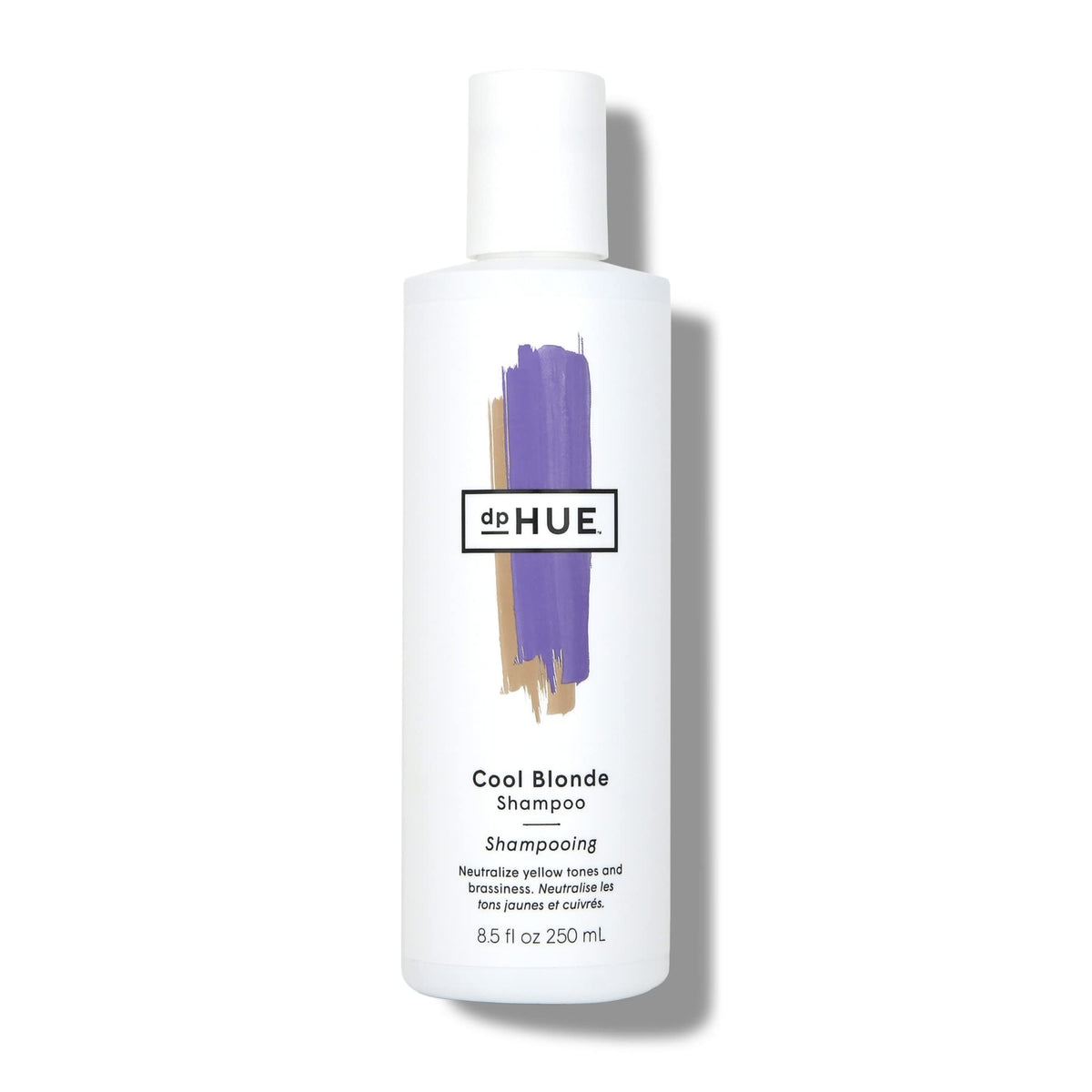 dpHUE Cool Blonde Shampoo bottle highlights sulfate-free, color-safe formula for cool-toned hair.