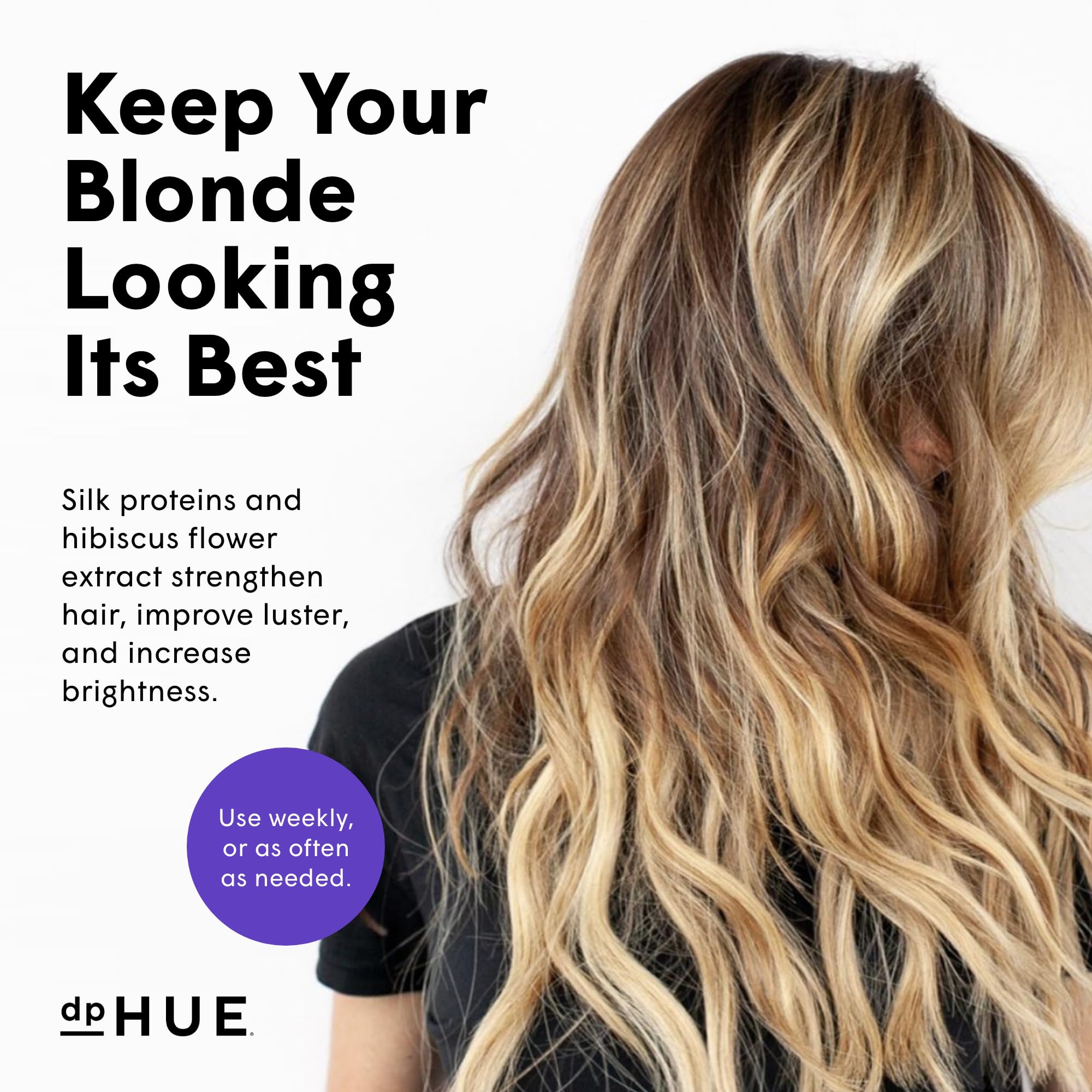 dpHUE Cool Blonde Shampoo ingredients close-up highlights paraben-free and cruelty-free formula.