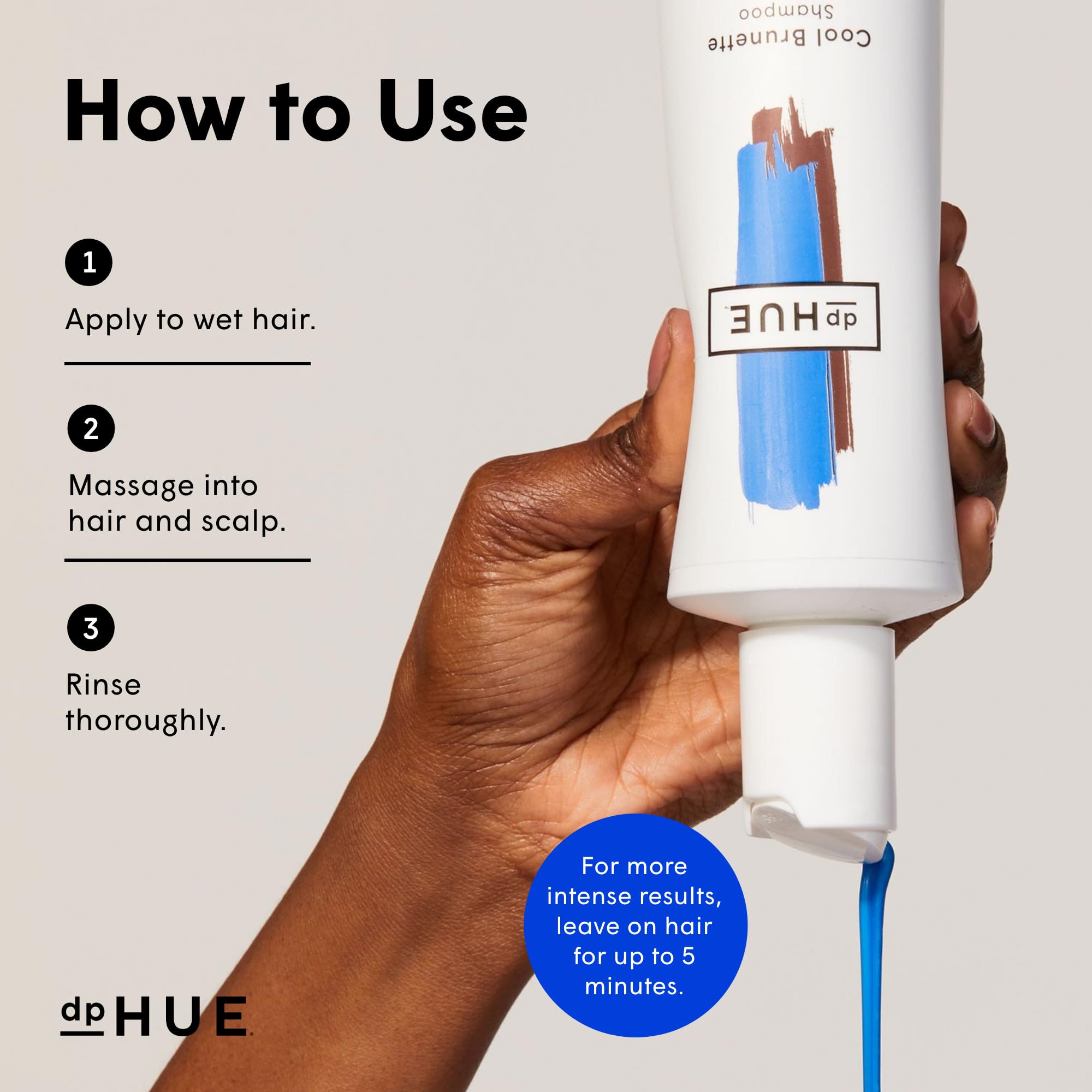 dpHUE Cool Brunette Shampoo hibiscus-extract adds luster and brightness.
