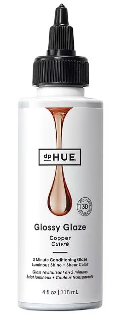 dpHUE Glossy Glaze Copper bottle for salon-inspired shine in the shower.