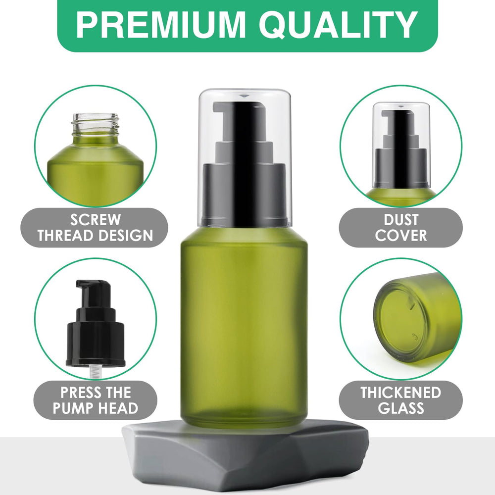 DPLASKA frosted green glass bottle preserves formula by blocking light.