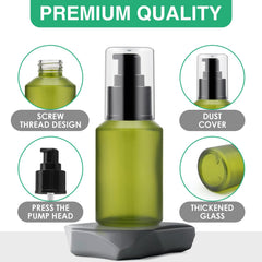 DPLASKA frosted green glass bottle preserves formula by blocking light.