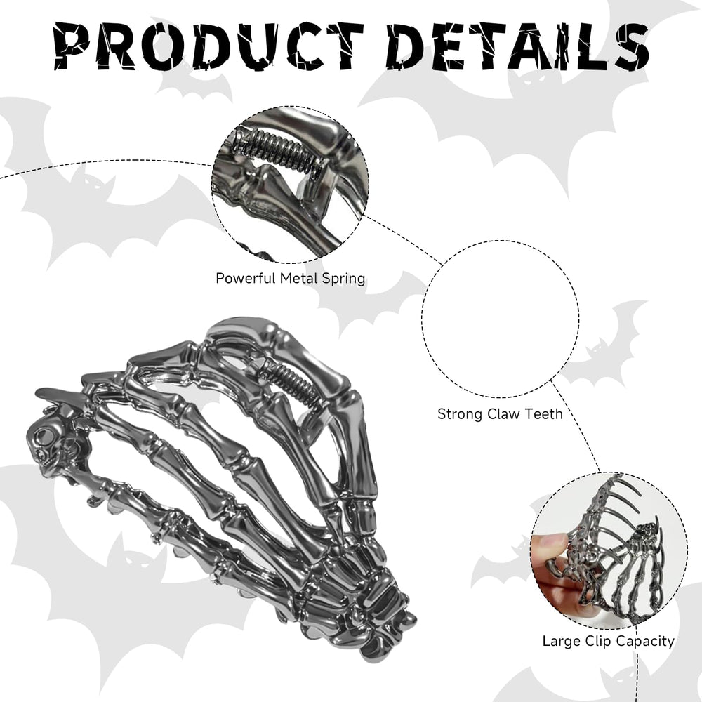 DPWCVM 4Pack claw clips skull hair clip with statement design