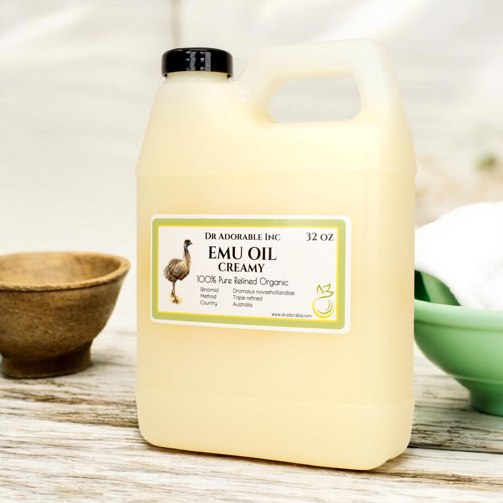 Dr Adorable Creamy Emu Oil jar closeup for skin nourishment.