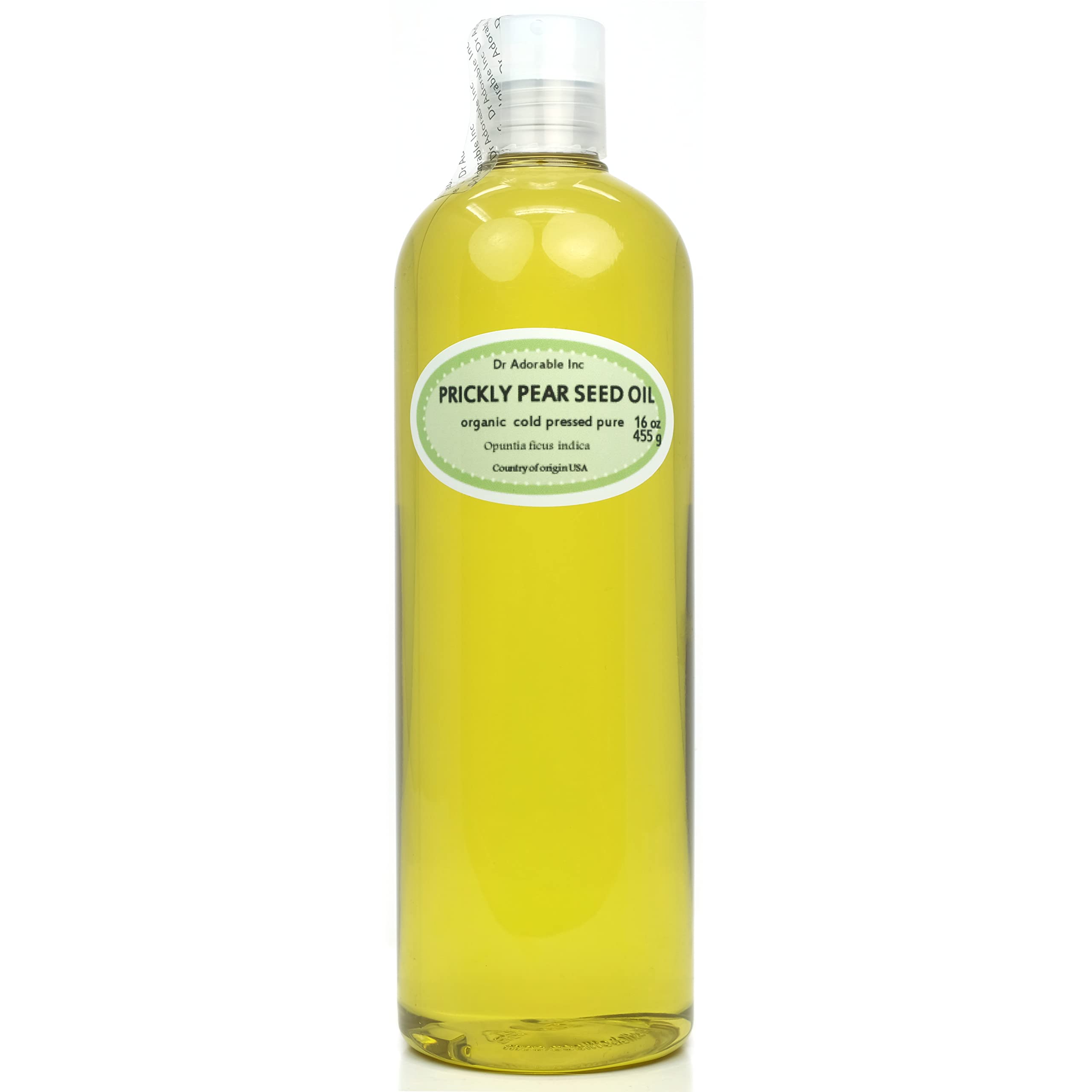 Dr Adorable prickly pear seed oil bottle showing pure hydration.