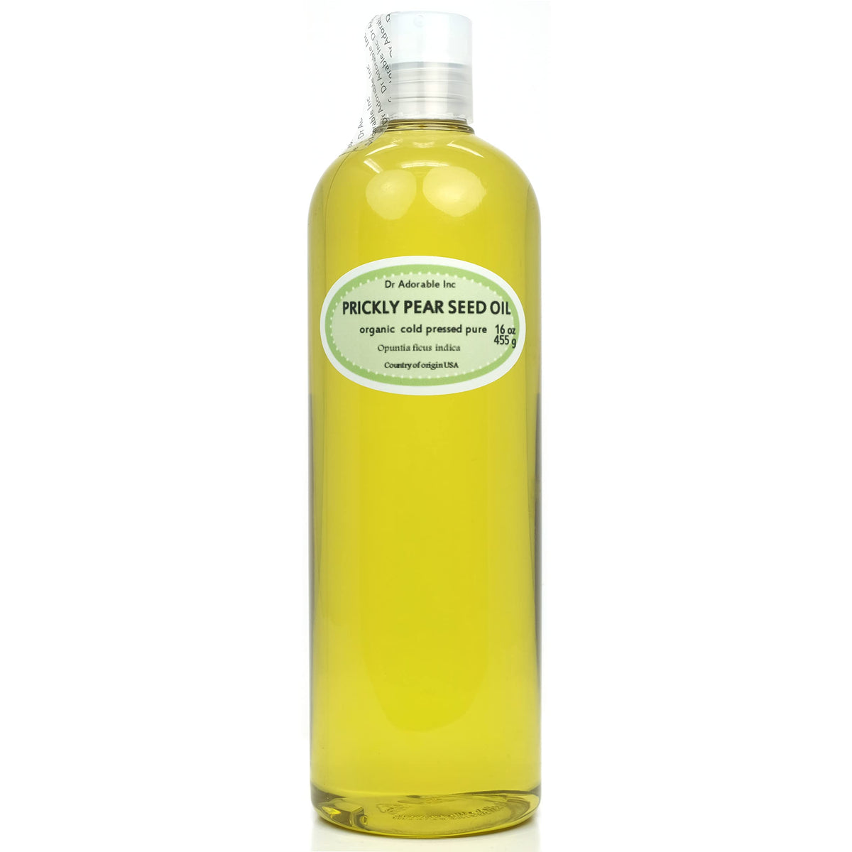Dr Adorable prickly pear seed oil bottle showing pure hydration.
