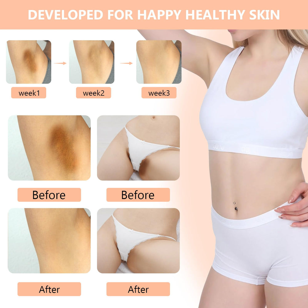 DR.Afanyr underarms bikini line area image shows targeted brightening.
