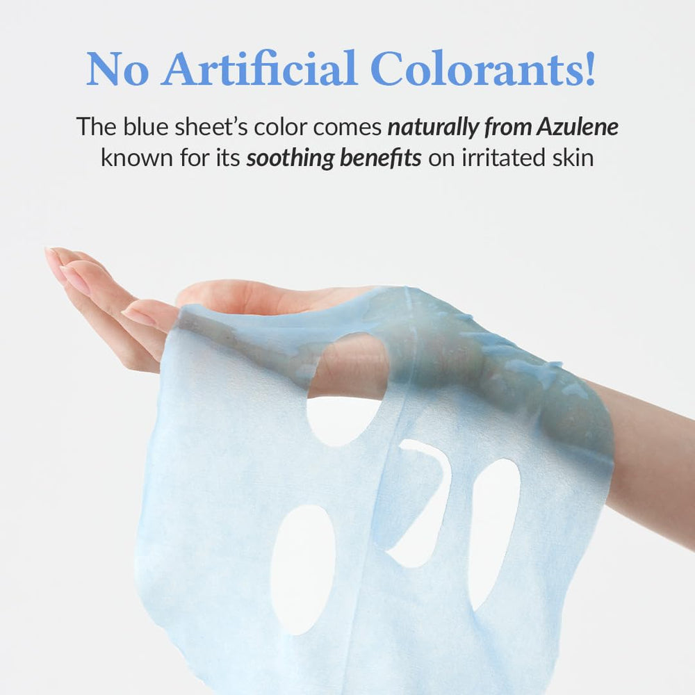 Dr.Althea Aqua Blue Hydration Mask hydration splash indicates deep, long-lasting moisture for soft skin.