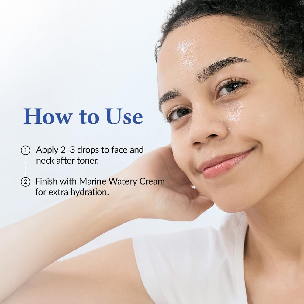 Natural blue color of Dr.Althea Aqua Marine Deep Serum emphasizes vegan formulation