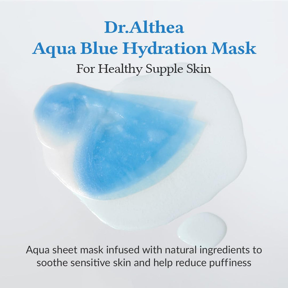 Mascarilla de tejido azul biodegradable de Dr.Althea para piel sensible.