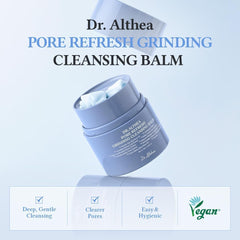 Dr.Althea Pore Refresh balm closeup with green tea extract for soothing pore care.