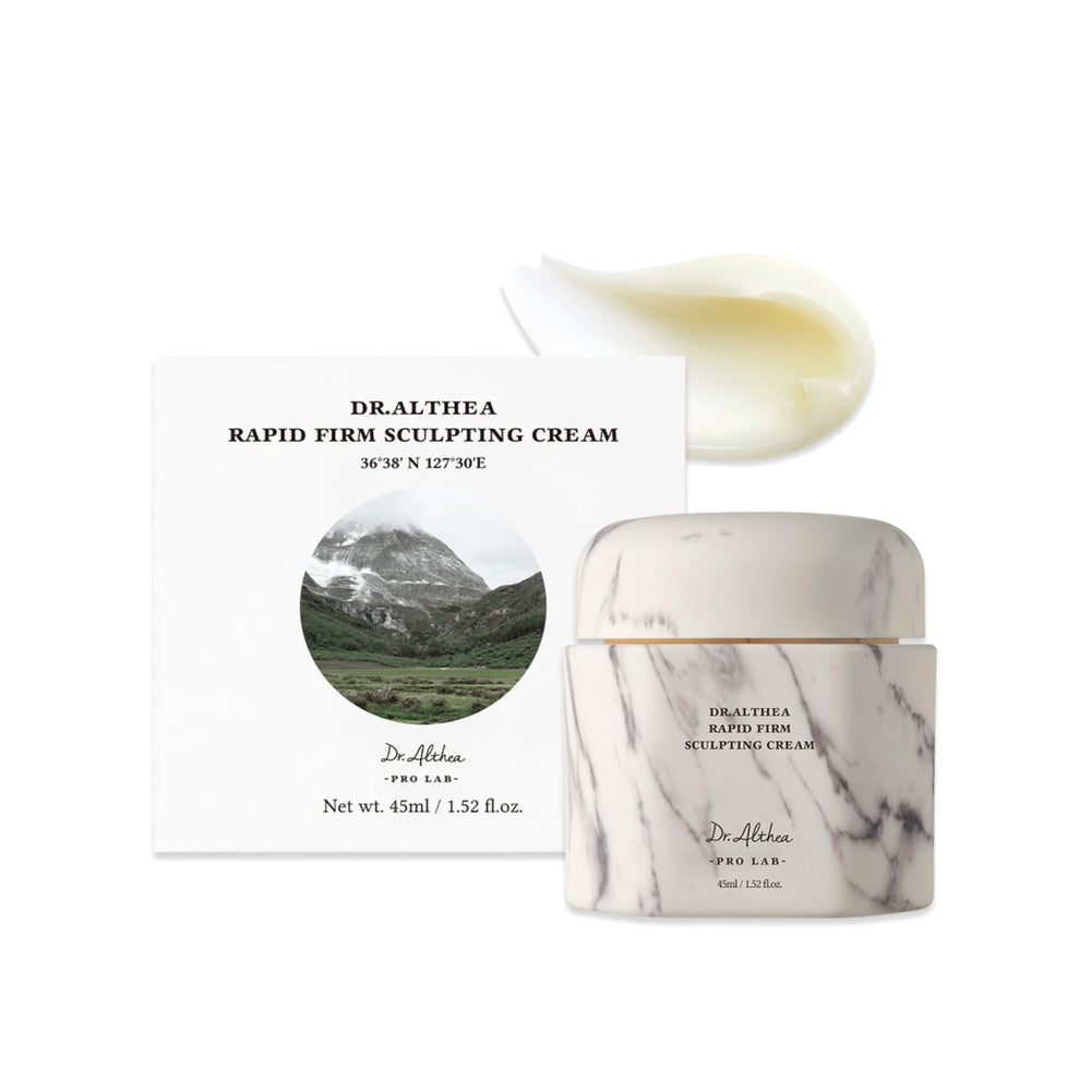 Dr.Althea Rapid Firm Sculpting Cream Edelweiss close-up showing rich moisture for radiant glow.