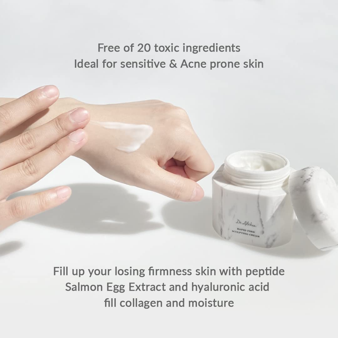 Dr.Althea Rapid Firm Sculpting Cream on skin shows natural radiance after routine.