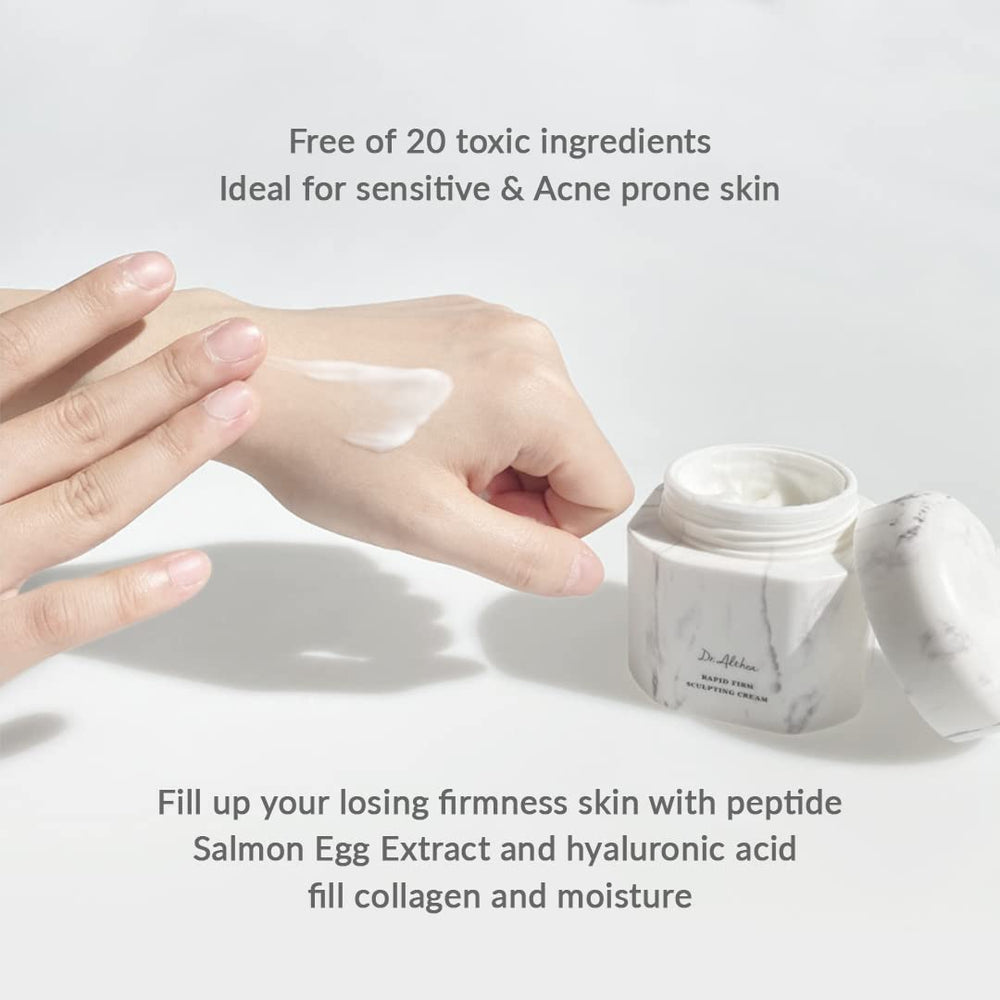 Dr.Althea Rapid Firm Sculpting Cream on skin shows natural radiance after routine.