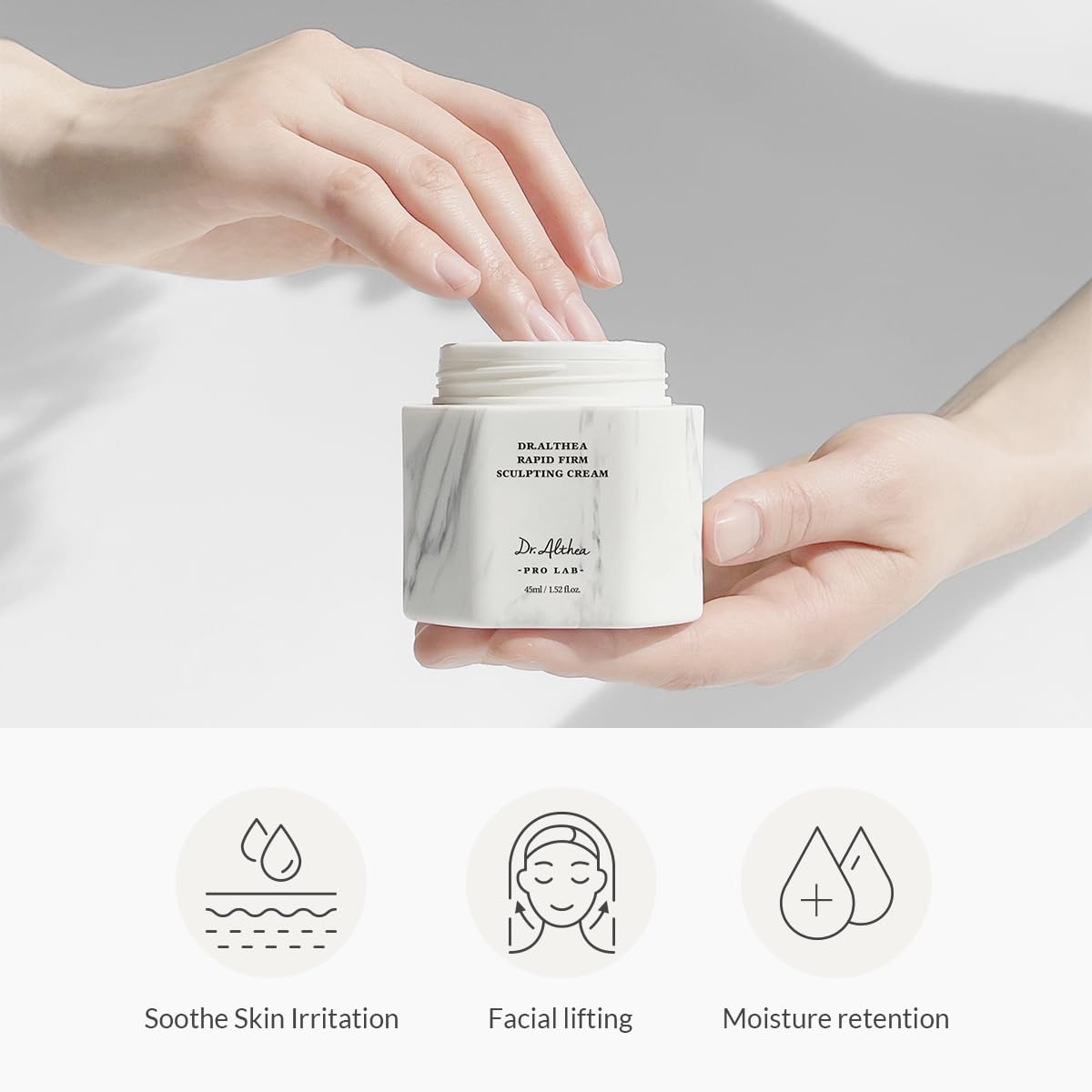 Dr.Althea Rapid Firm Sculpting Cream tube close-up conveys nourishment and glow.