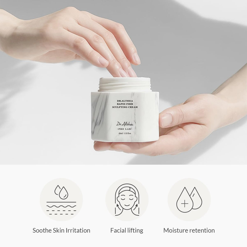 Dr.Althea Rapid Firm Sculpting Cream tube close-up conveys nourishment and glow.