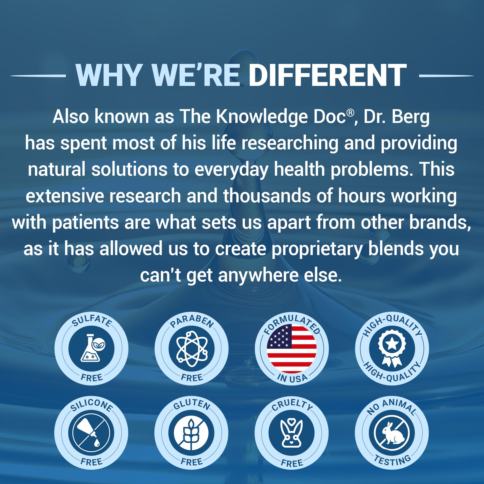 Dr. Berg Biotin Shampoo made in the USA with quality controls.