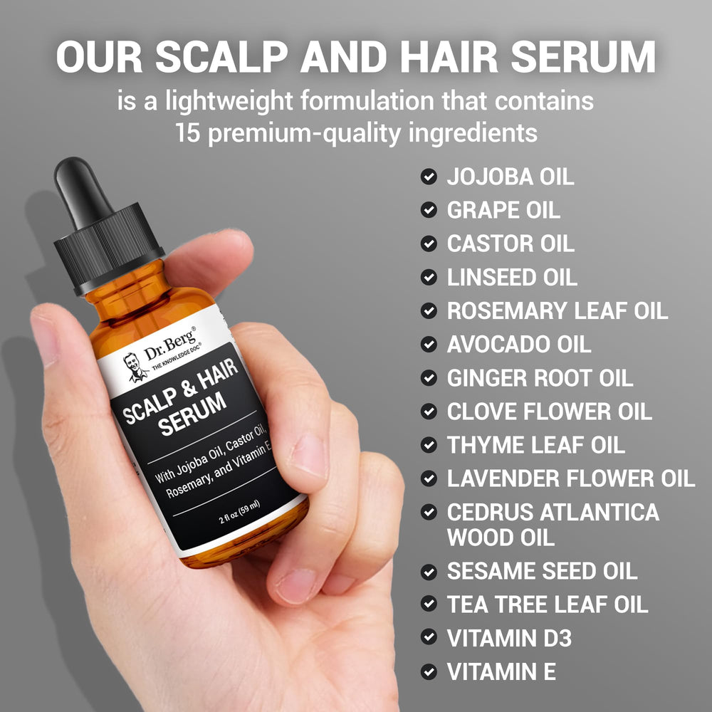 Dr Berg Scalp and Hair Serum for men, versatile use on hair