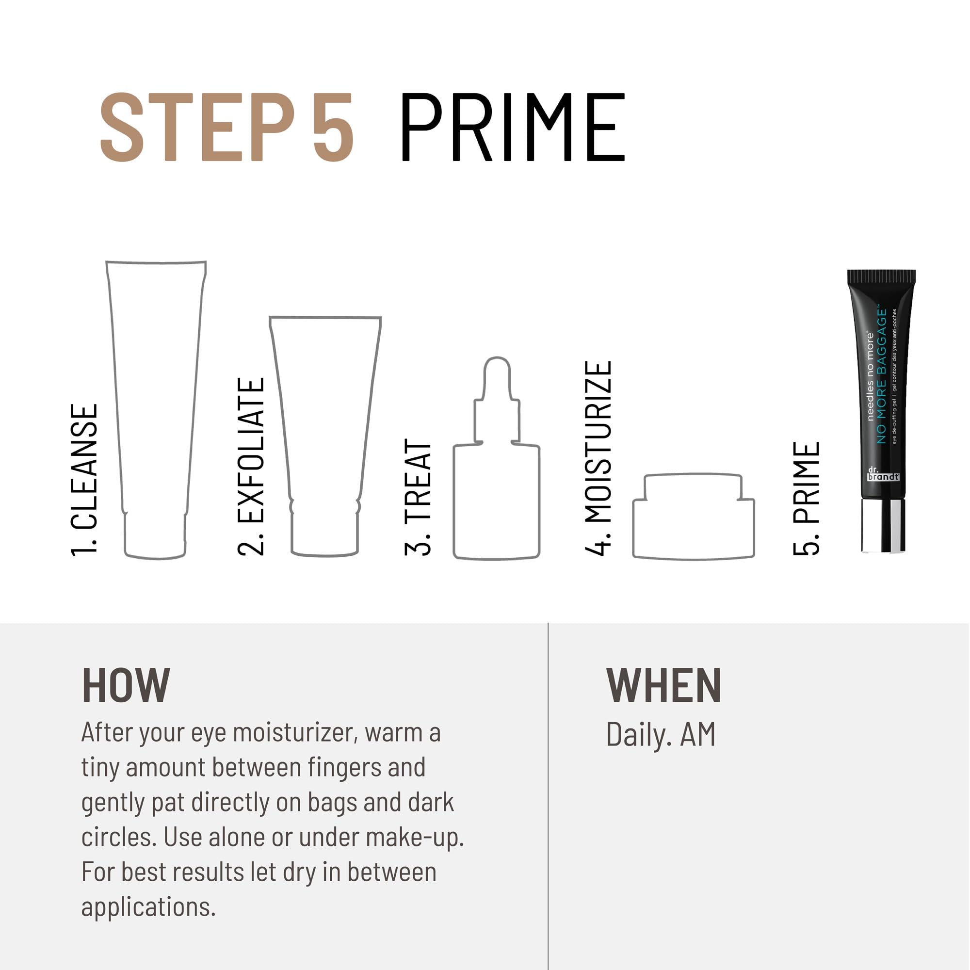Dr. Brandt Needles No More dries in 3–5 minutes for makeup-ready skin.