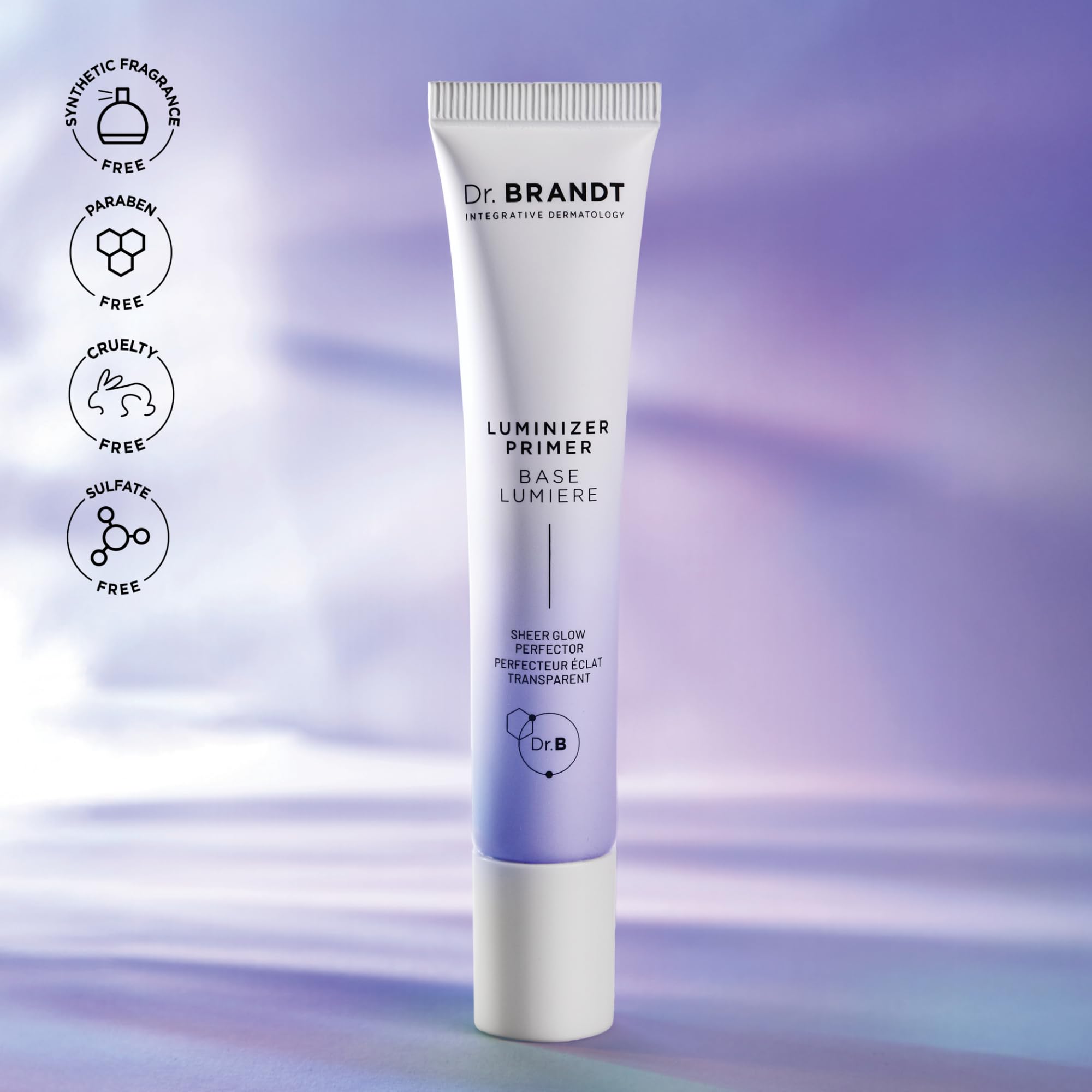 Dr. Brandt Pores No More Luminizer Primer compact edition showcases portable glow prep.