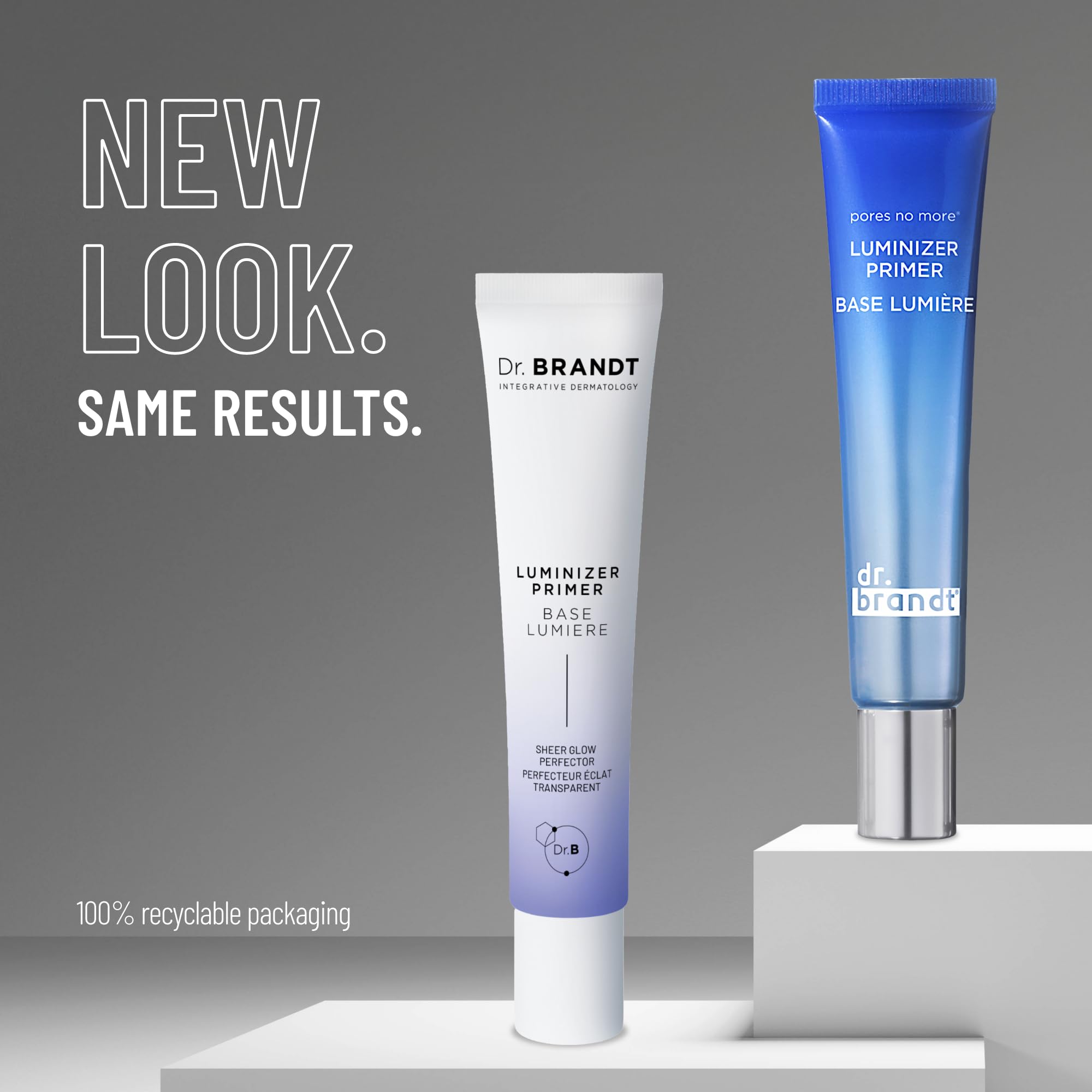 Dr. Brandt Pores No More Luminizer Primer swirl shows even foundation base.