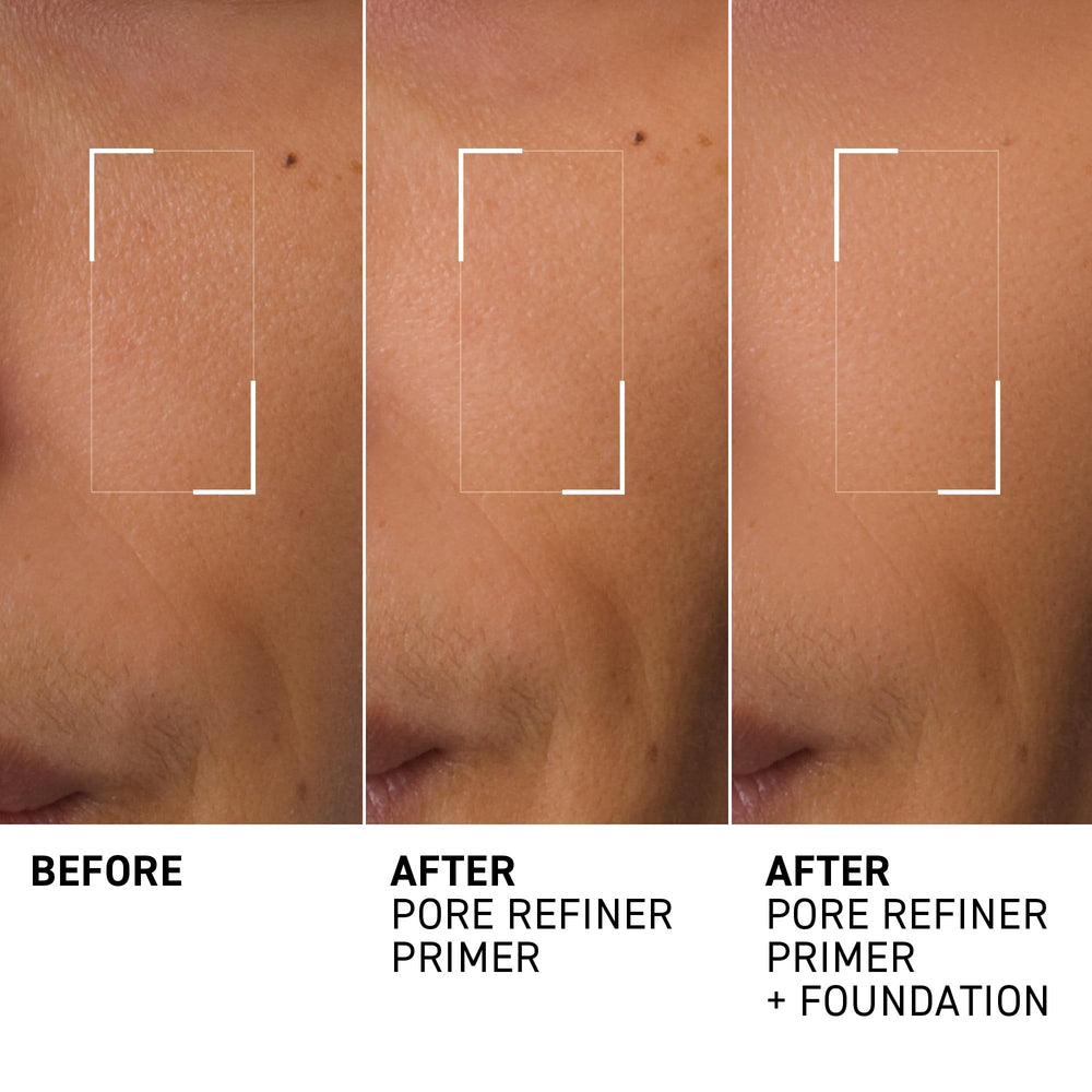 Close-up of skin texture after primer by Dr. Brandt Pores No More.