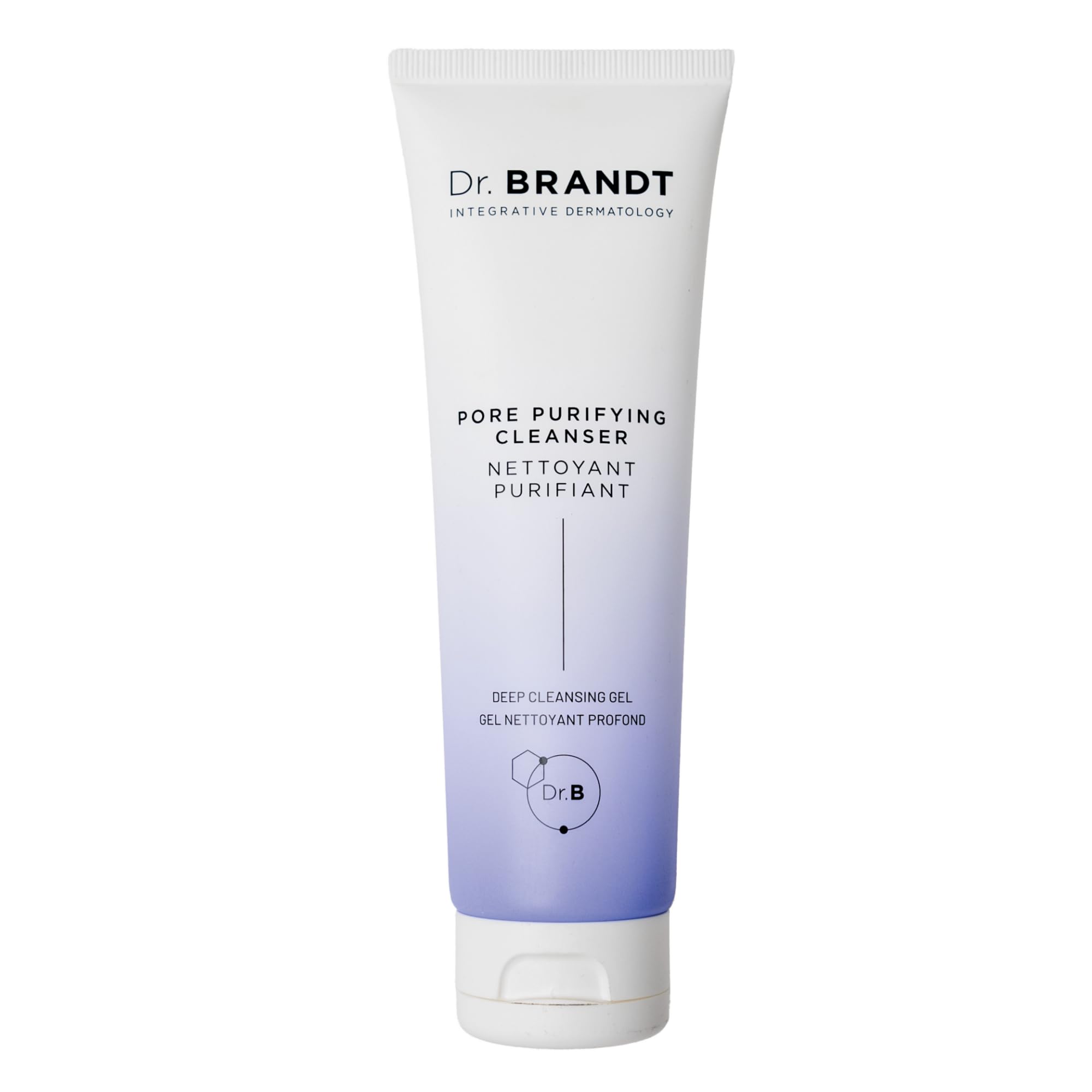 Dr. Brandt Skincare Pore Purifying Cleanser bottle with pump delivers a refreshing cleanse for clear-looking pores.