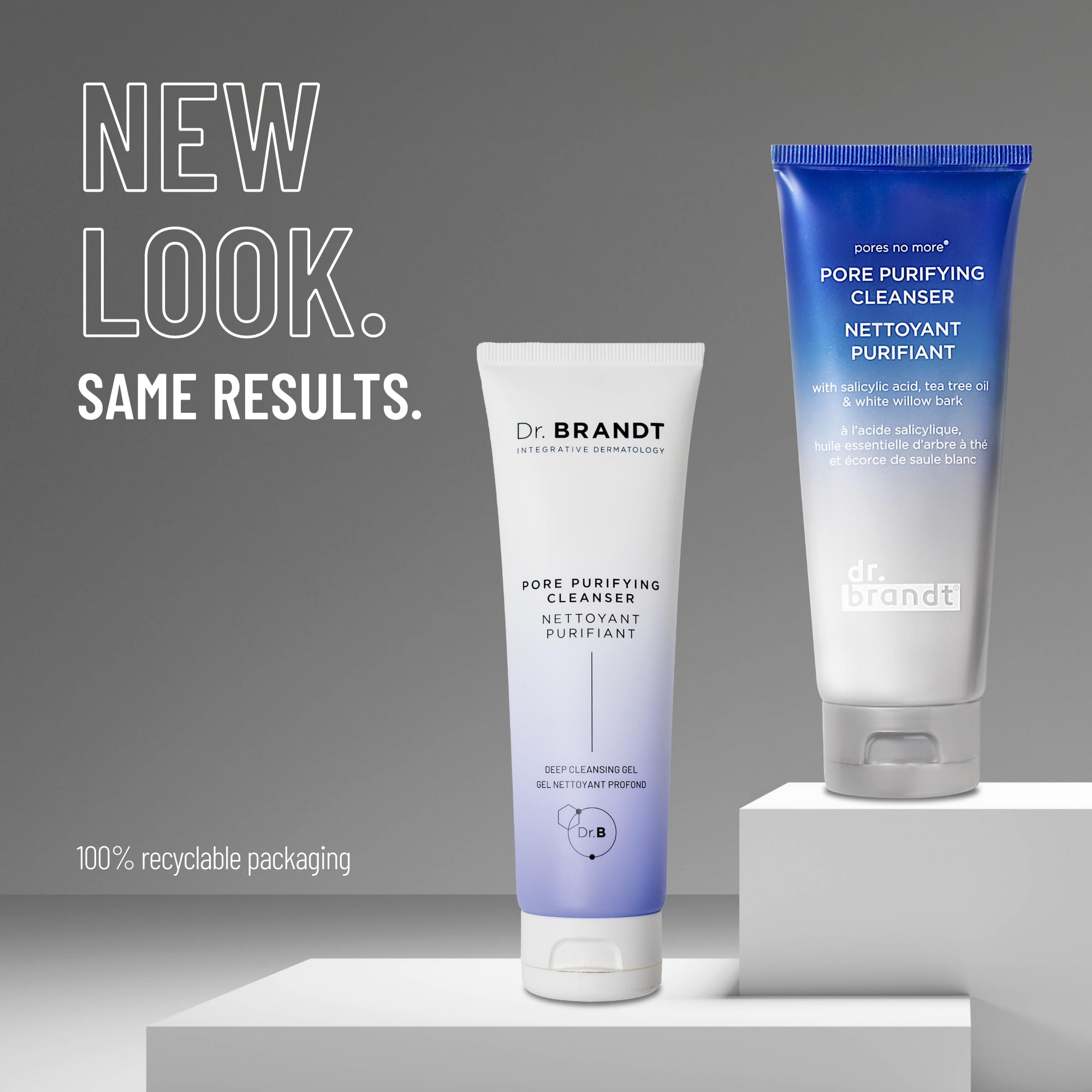 Dr. Brandt Skincare Pore Purifying Cleanser pores detail shows clear pores and refined texture after use.