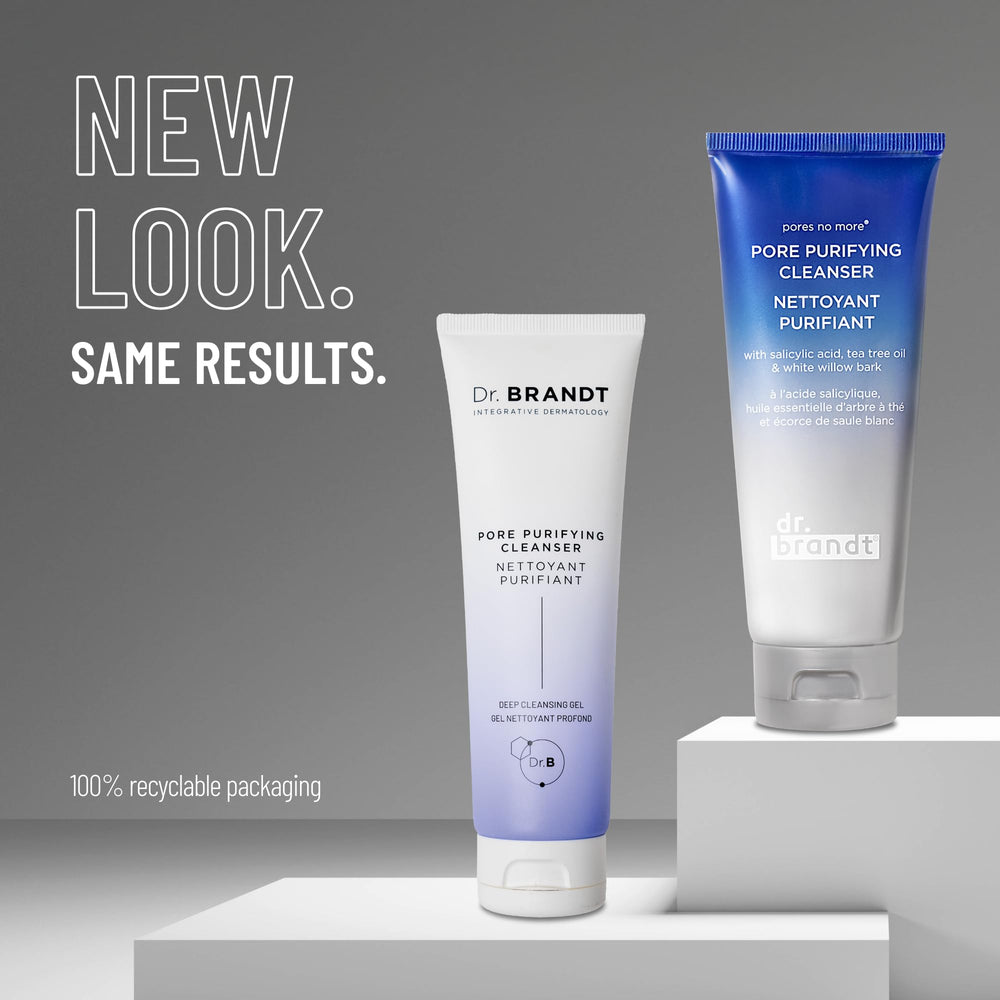 Dr. Brandt Skincare Pore Purifying Cleanser pores detail shows clear pores and refined texture after use.