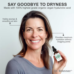 Dr. Brenner Hyaluronic Acid Serum texture application shows lightweight, non greasy feel