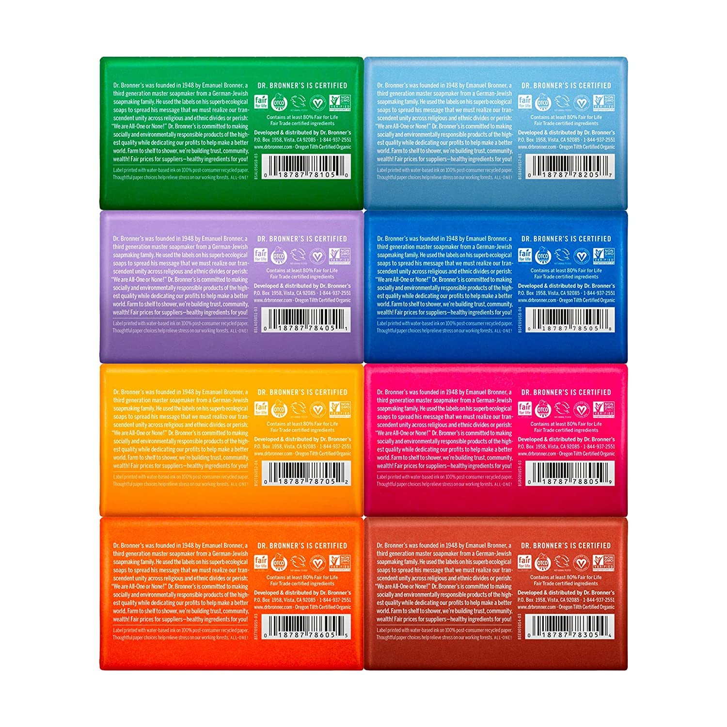 Dr. Bronner's lavender bar soap delivers calming aroma and a soothing cleanse