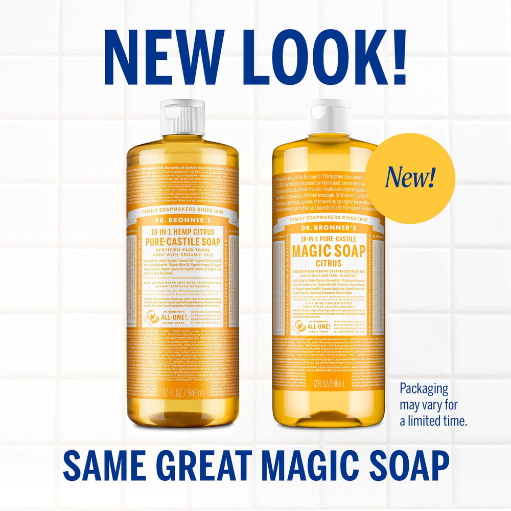 Dr. Bronner's Citrus Castile Soap lather shows thick foam for cleansing