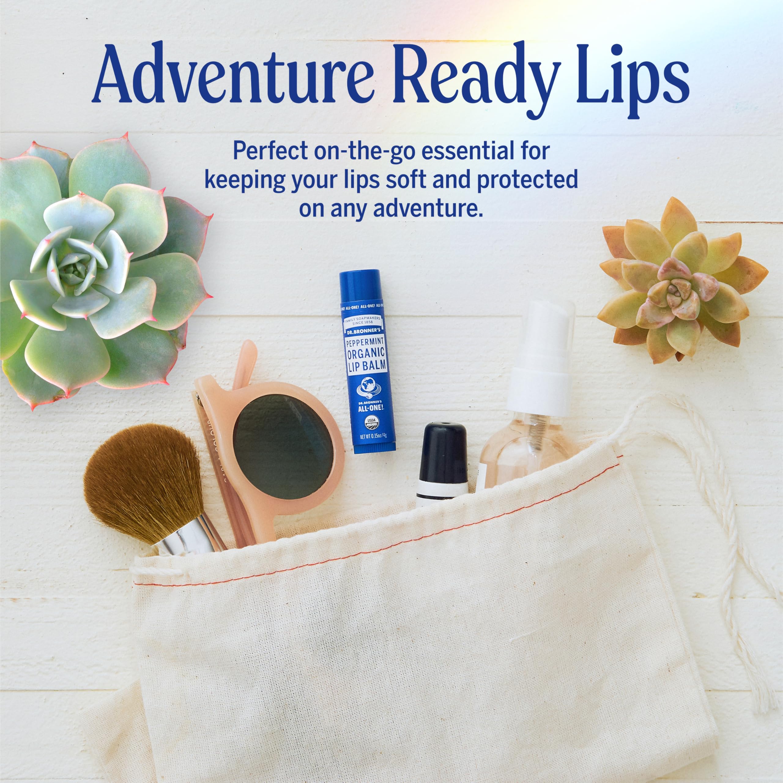Dr. Bronner's Leaping Bunny logo confirms cruelty-free lip care