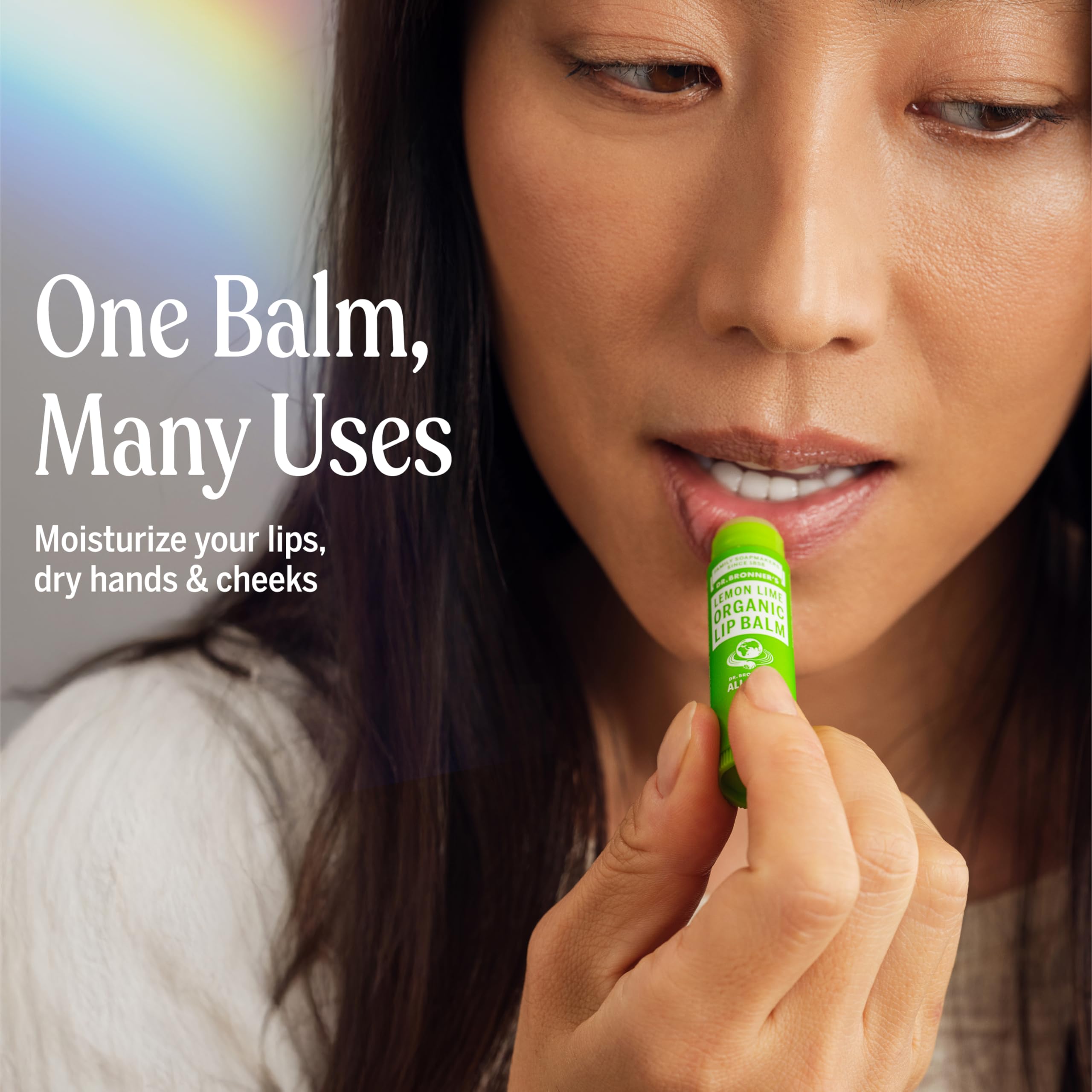 Dr. Bronner’s lip balm avocado oil hydration closeup showcasing nourishing moisture.