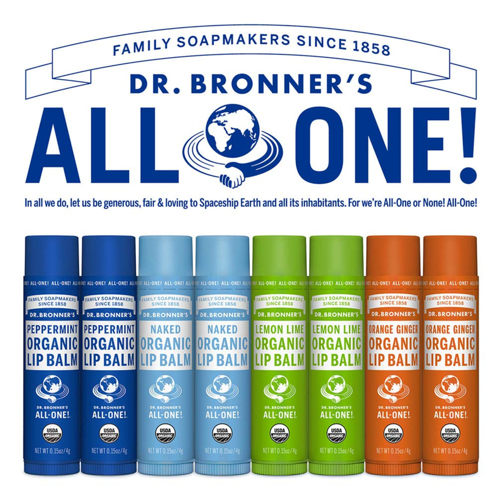 Dr. Bronner's lip balm travel pack is compact and portable for lips anywhere