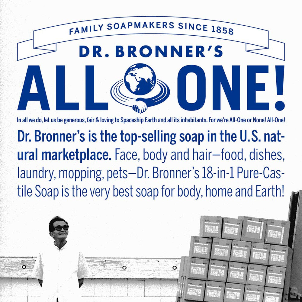 Dr. Bronner's multi-use soap for pets, laundry, and kitchen cleaning