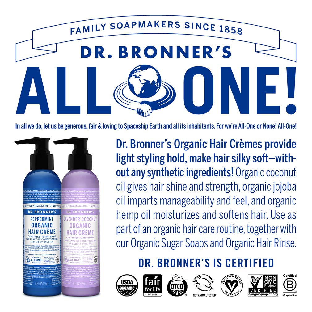 Dr. Bronner's Organic Hair Creme cruelty-free Leaping Bunny logo.