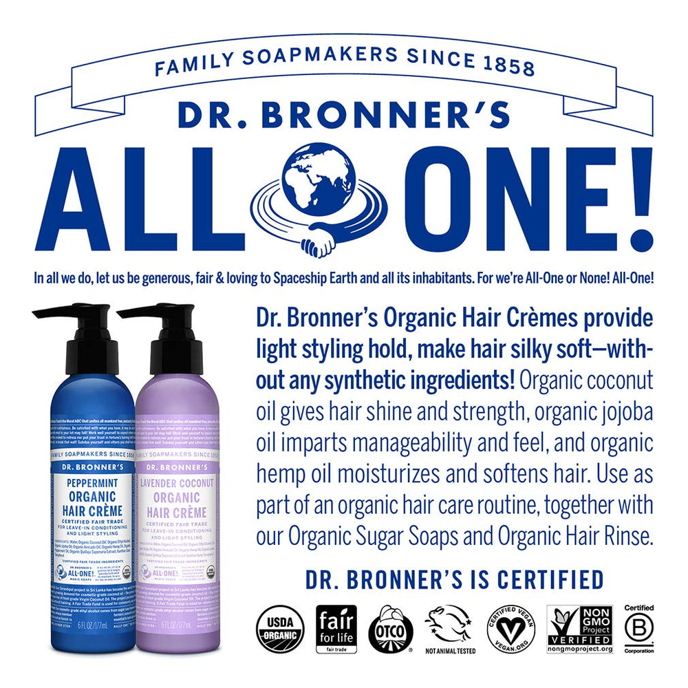 Dr. Bronner's Organic Hair Creme cruelty-free Leaping Bunny logo.
