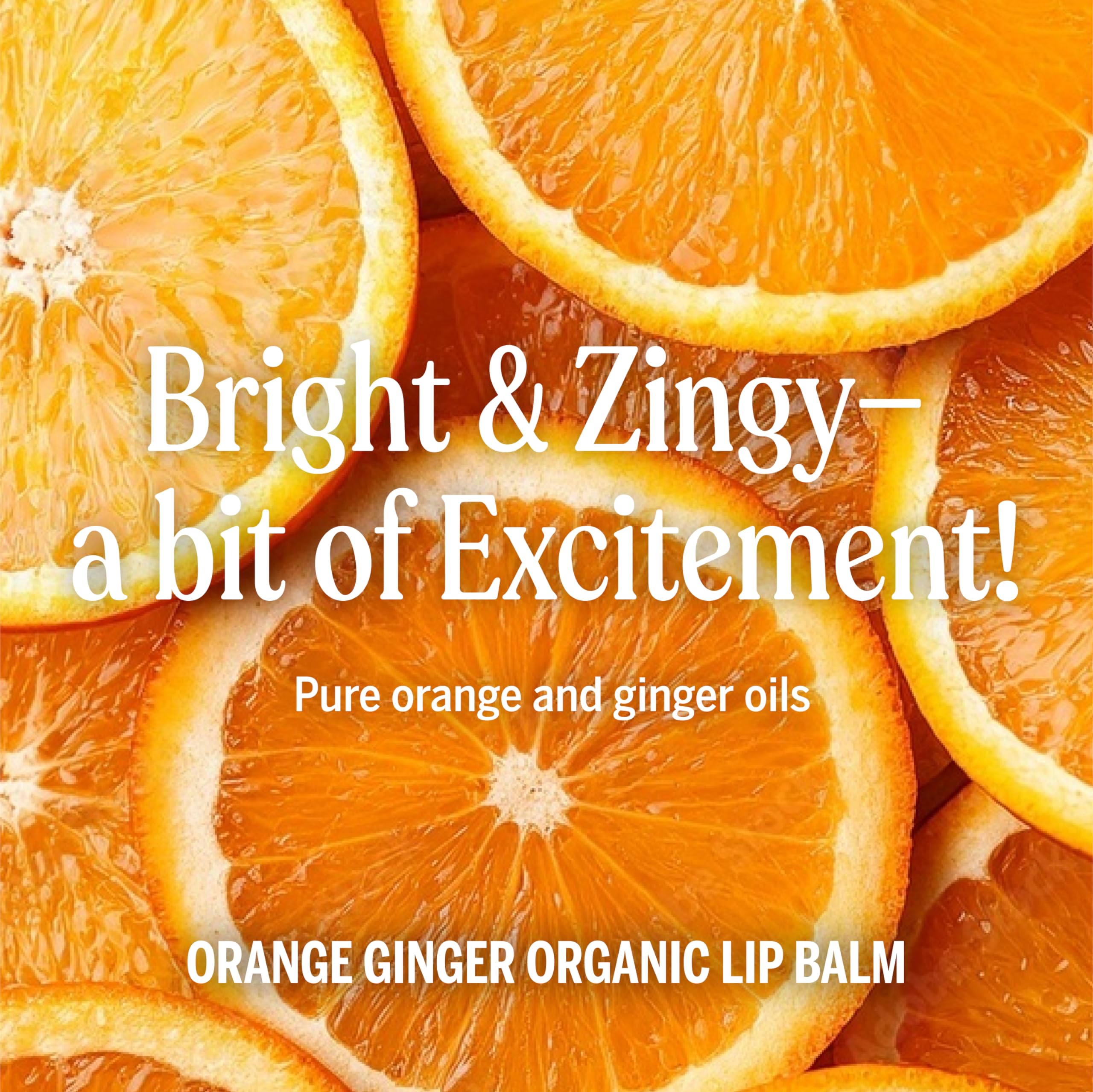 Swatch of Dr. Bronner’s Organic Lip Balm orange-ginger on skin for moisture