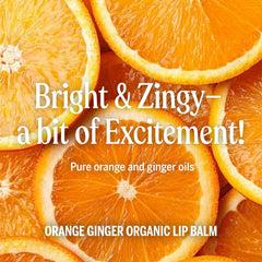 Swatch of Dr. Bronner’s Organic Lip Balm orange-ginger on skin for moisture