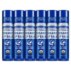 Dr. Bronner's Organic Lip Balm Peppermint tube delivers quick moisture