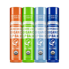 Dr. Bronner's Organic Lip Balm Peppermint tube for refreshing, hydrate lips on the go.