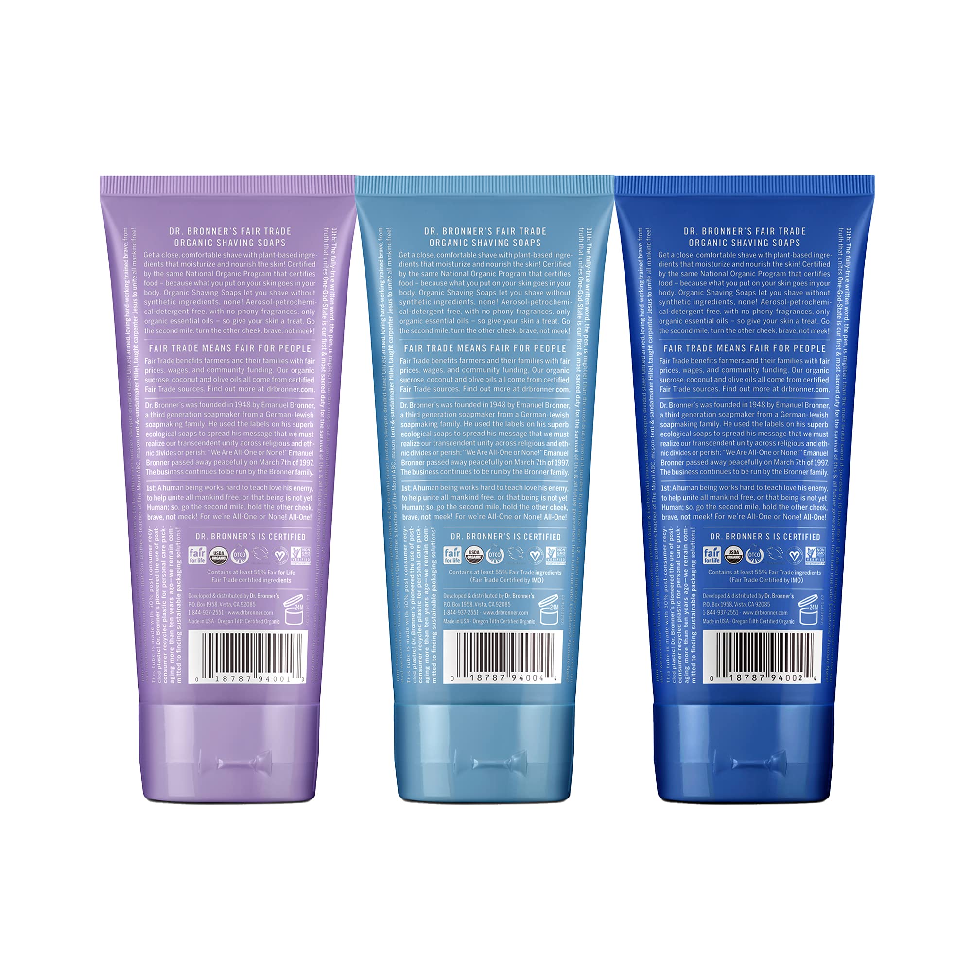 Dr. Bronner's Peppermint shaving soap bar delivers a refreshing, cooling shave.