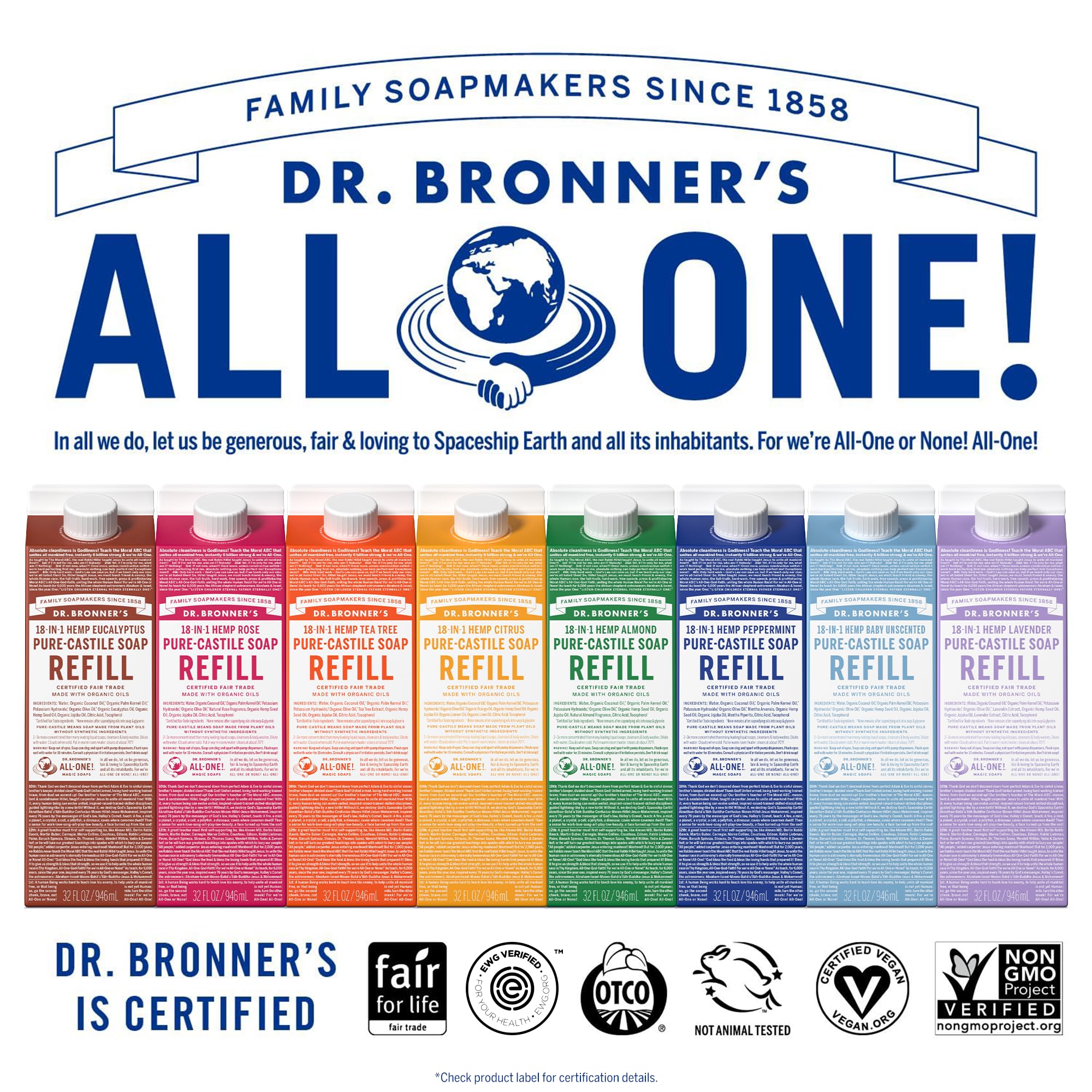 dr-bronners packaging-recycling-symbol emphasizes sustainable packaging.