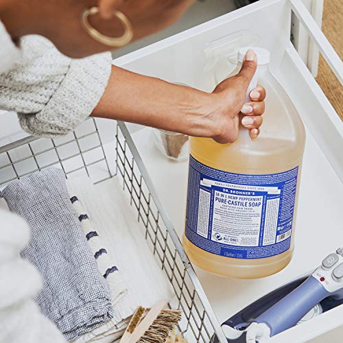 Dr. Bronner's peppermint hair wash foam for daily cleansing.